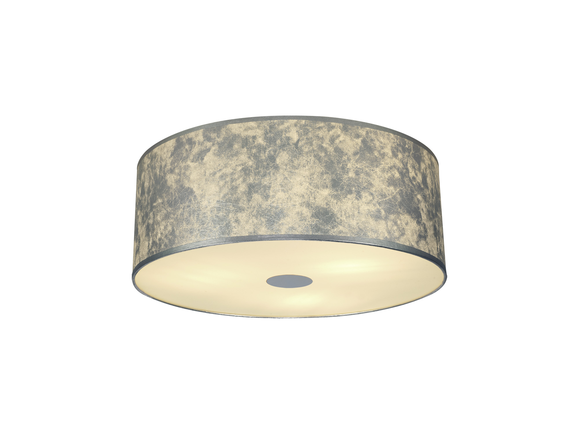 Baymont 60cm Flush 3 Light Silver Leaf, Frosted Diffuser